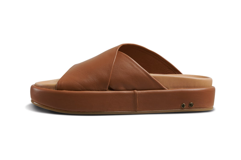 Kite platform sandal - tan - side shot