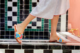 Lovebird slide sandal - floral - on model shot