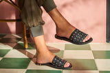 Lovebird Stud slide sandal - black - on model shot