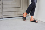 Lovebird Stud slide sandal - black - on model shot