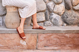Lovebird Stud slide sandal - tan - on model shot