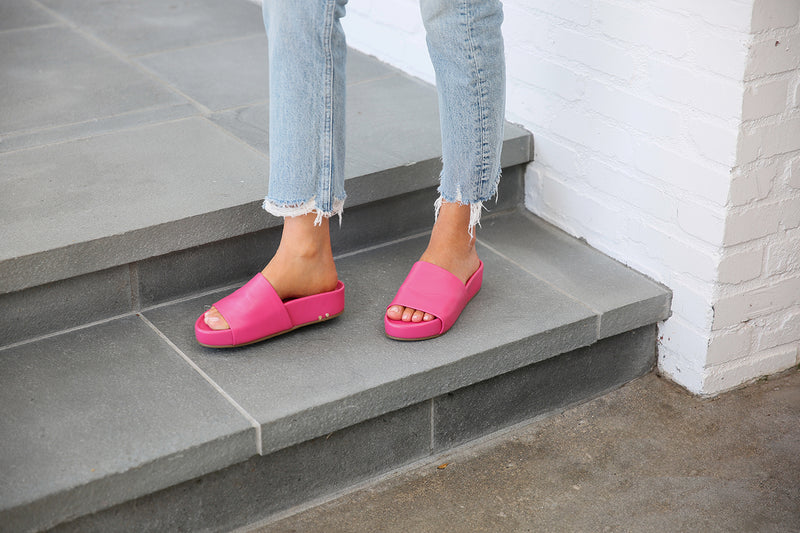 Pelican platform sandal - hibiscus - on model shot