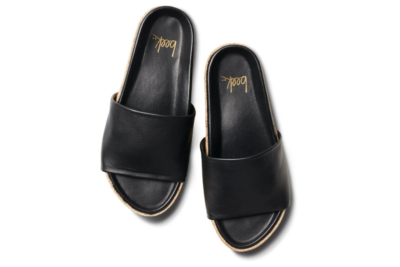 Pelican Jute platform sandal - black - top shot