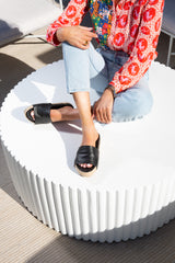 Pelican Jute platform sandal - black - on model shot
