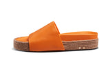 Pelican Jute platform sandal - papaya - side shot