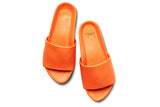 Pelican platform sandal in papaya - top shot