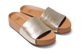 Pelican platform sandal - platinum/beach - angle shot