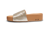 Pelican platform sandal - platinum/beach - side shot