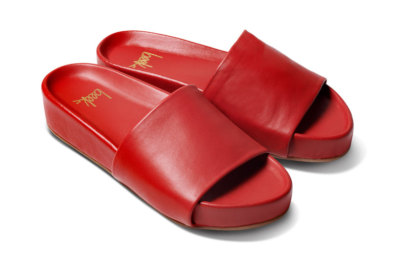 Pelican platform slide sandal - red - angle shot