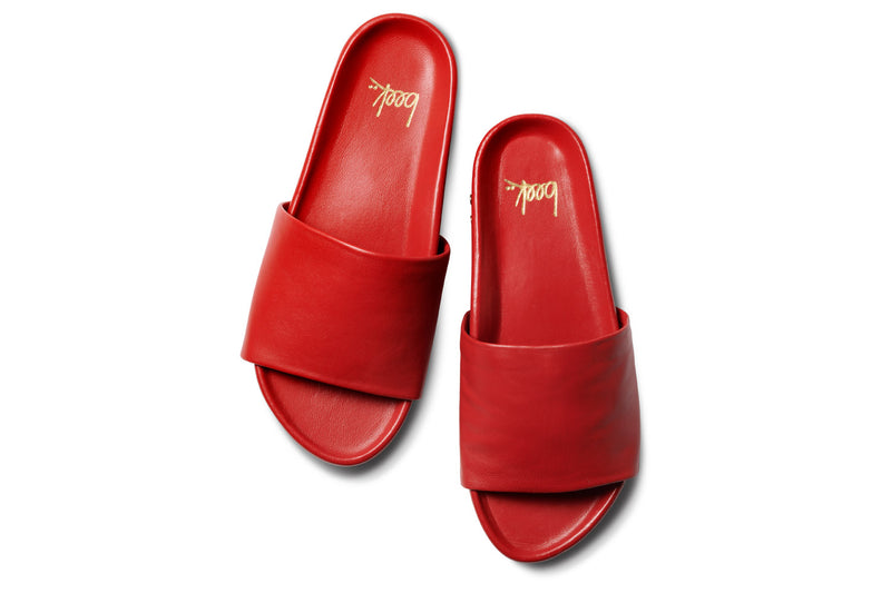 Pelican platform slide sandal - red - top shot