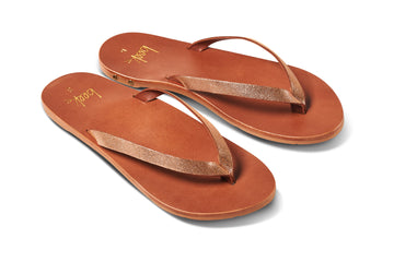 Seabird flip flop - peony/tan - angle shot