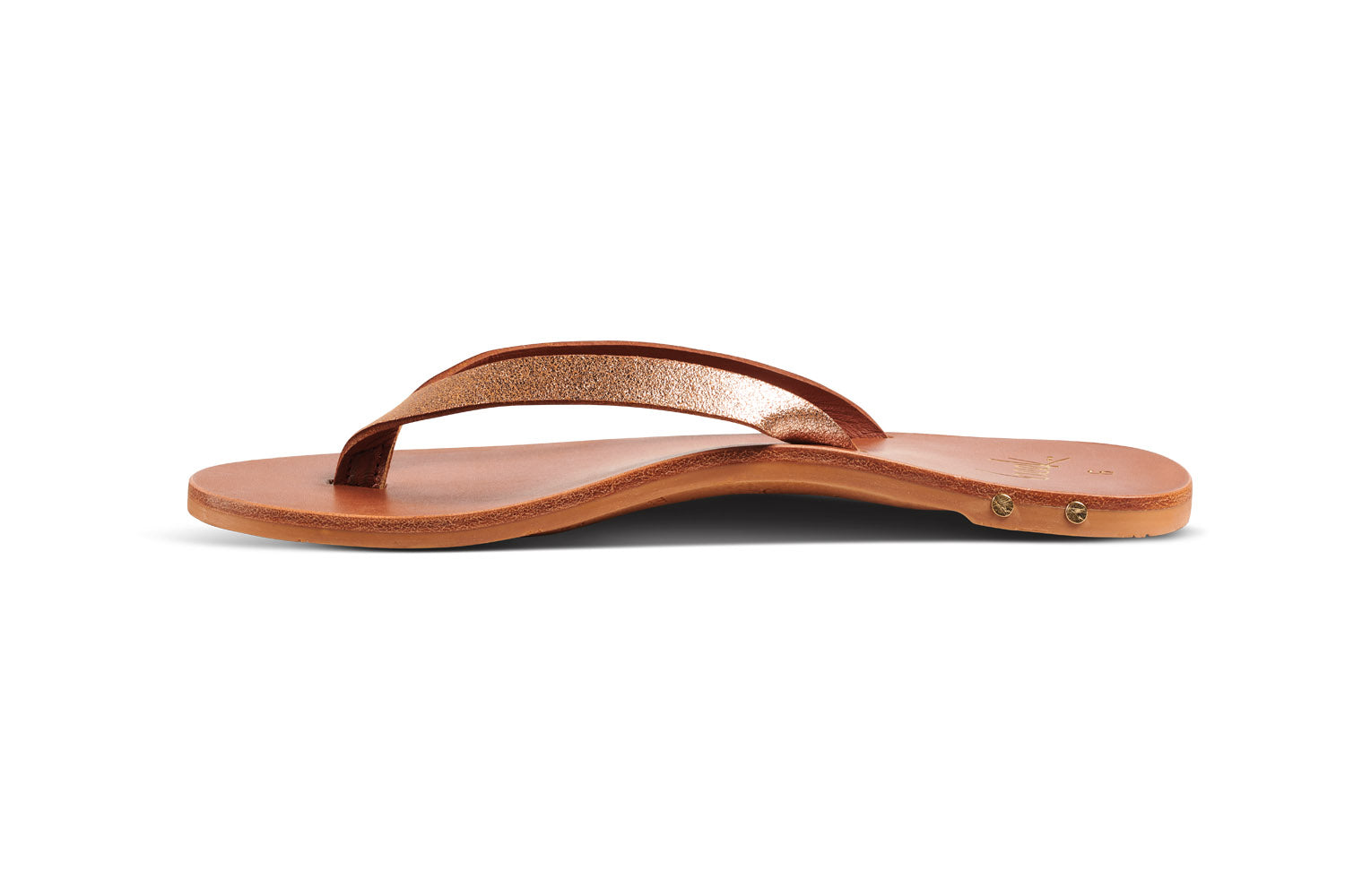 Seabird flip flop - peony/tan - side shot