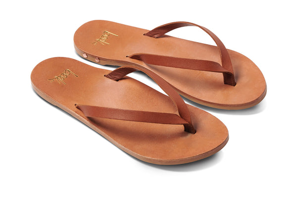 Seabird flip flop - tan - angle shot