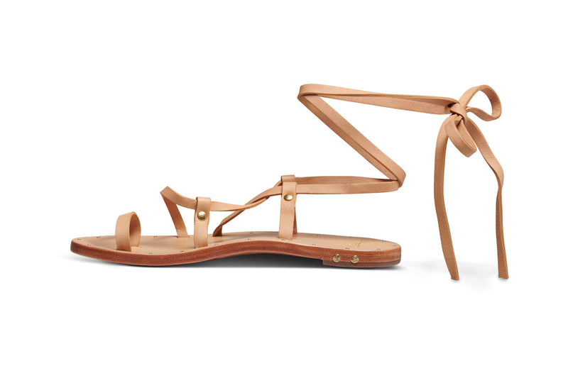 Seriema ankle wrap sandal - beach - sidee shot