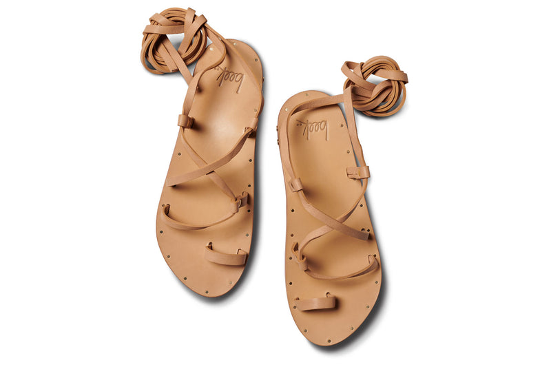 Seriema ankle wrap sandal - beach - top shot