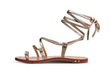 Seriema ankle wrap sandal - platinum/beach - side shot