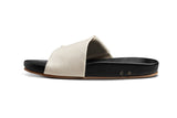 Tori leather slide sandal in eggshell/black - product inside shot